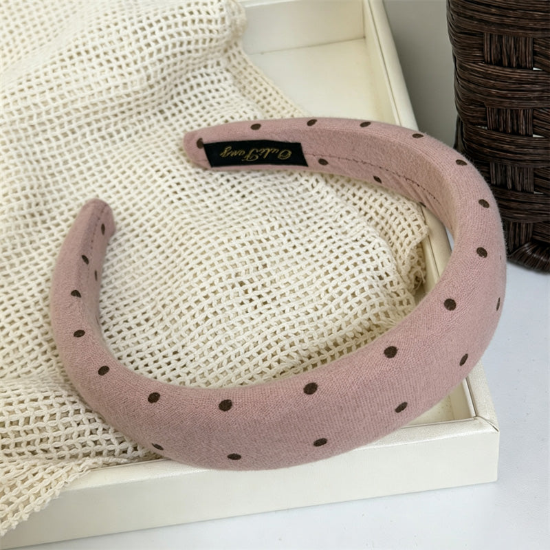 Vintage Polka Dots Non-Slip Wide Headband 6W6HBD327