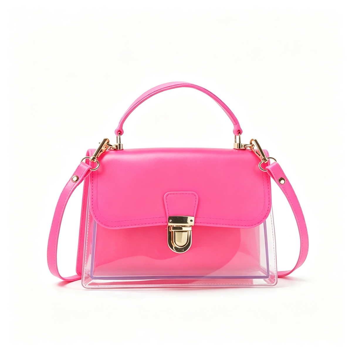 Stylish Clear Jelly Square Handbag Crossbody Bag 6W10BBG2113