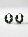 Green Emerald Crystal Hoop Earrings 6W6JER785