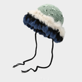 Stylish Color Black Plush Knit Beanie Hat 6W6HAT685