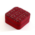 Square Tweed Mini Travel Jewelry Box 6W5CO363