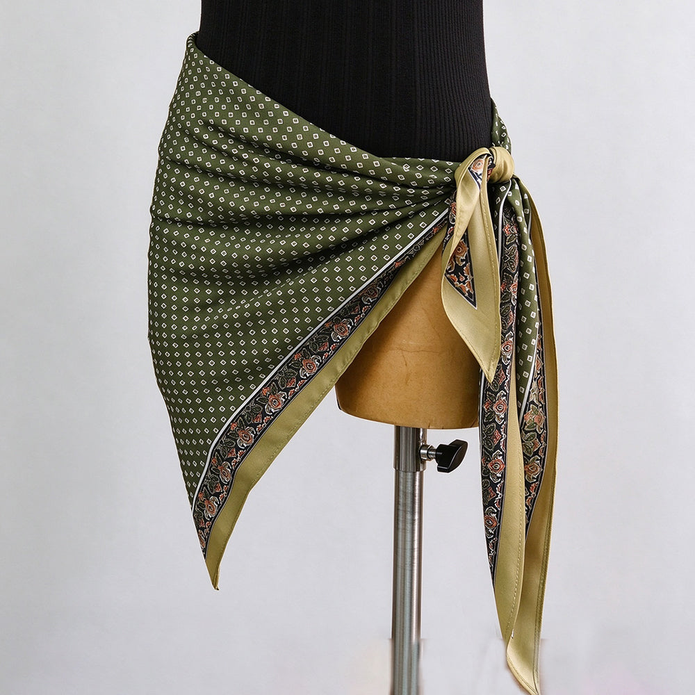 Retro Floral Print Versatile Soft Triangle Scarf 6W6NSC209