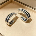 C-Shaped Zirconia Stud Earrings - DippedShop Wholesale - #7939