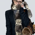 Fluffy Leopard Print Scarf - DippedShop Wholesale - #7603