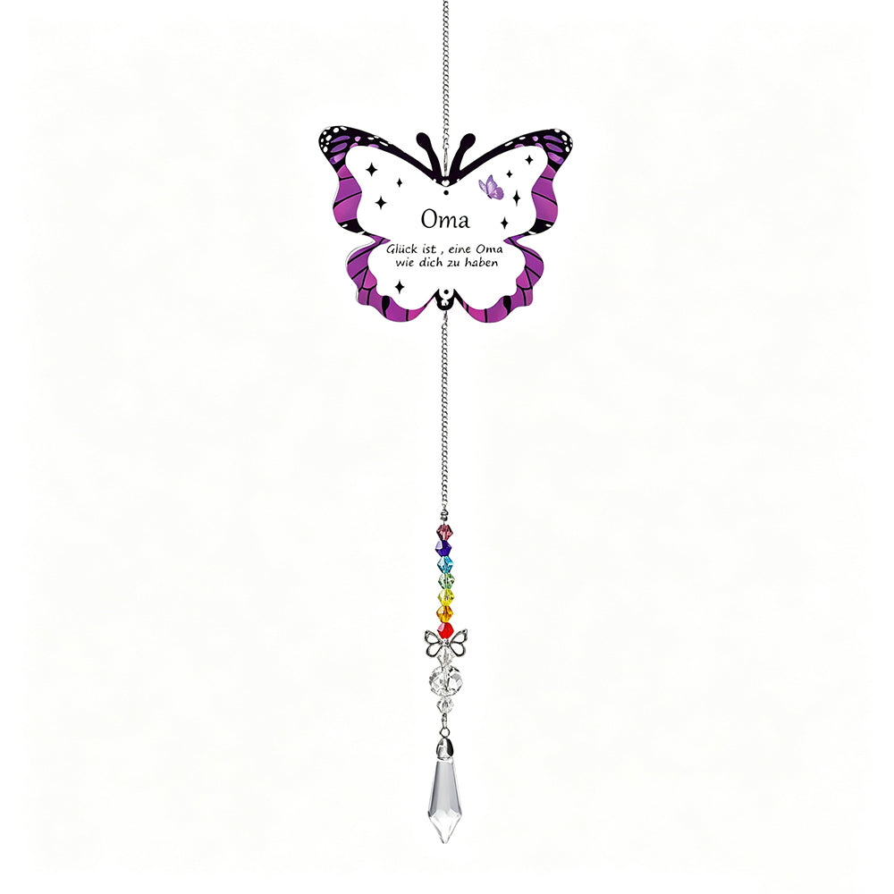 Colorful Butterfly Heart Crystal Hanging Sun Catcher 6H7HLS211