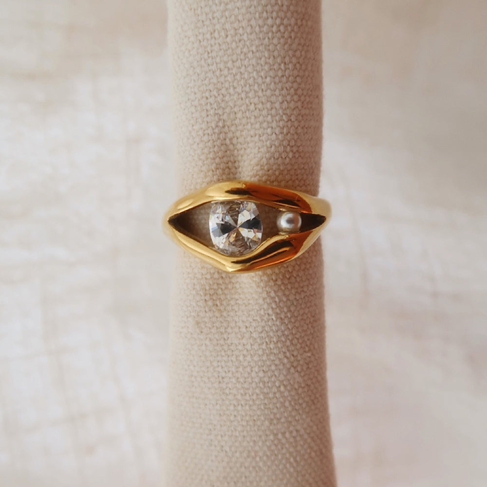 Oval Cubic Zirconia Ring - DippedShop Wholesale - #5619