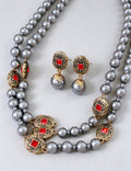 Retro Double Layer Geometry Pearl Necklace 6W6JNC952