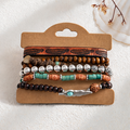 Natural Turquoise Leaf Pendant Multi Layer Bracelets 6W6JBR627