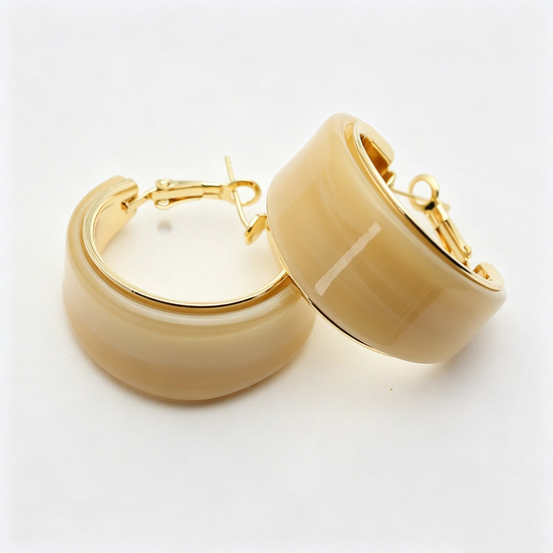 Simple Solid Color Resin Hoop Earrings 6W6JER555