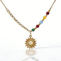 Sun Pendant Bead Necklace - DippedShop Wholesale - #8979