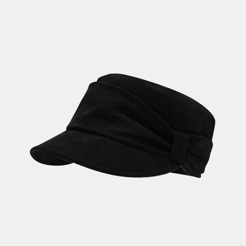 Stylish Ruched Solid Color Suede Newsboy Cap 6W6HAT583