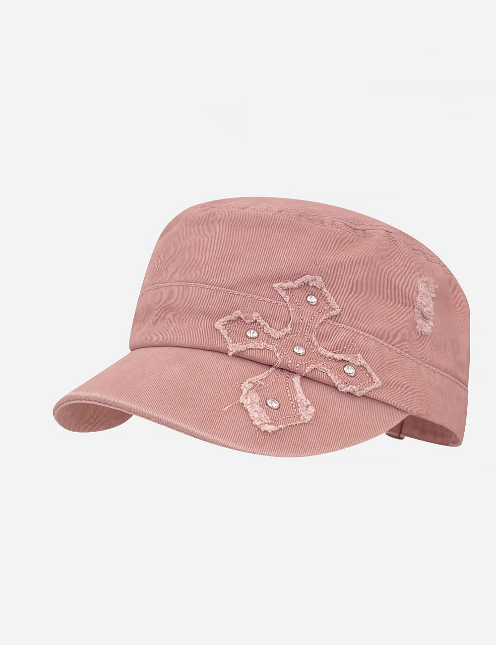 Retro Cross Embroidered Flat Cap - DippedShop Wholesale - #2547