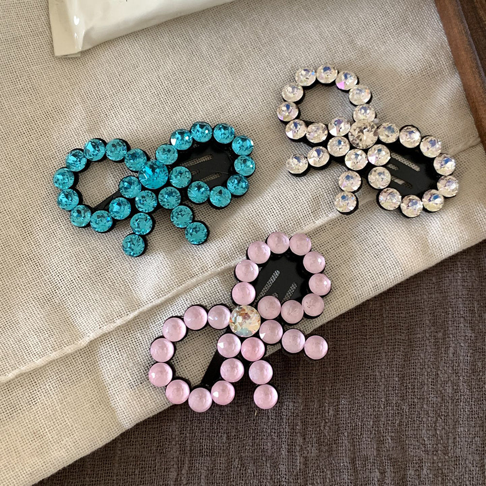 Rhinestone Bow Knot Hairpin - DippedShop Wholesale - #2355