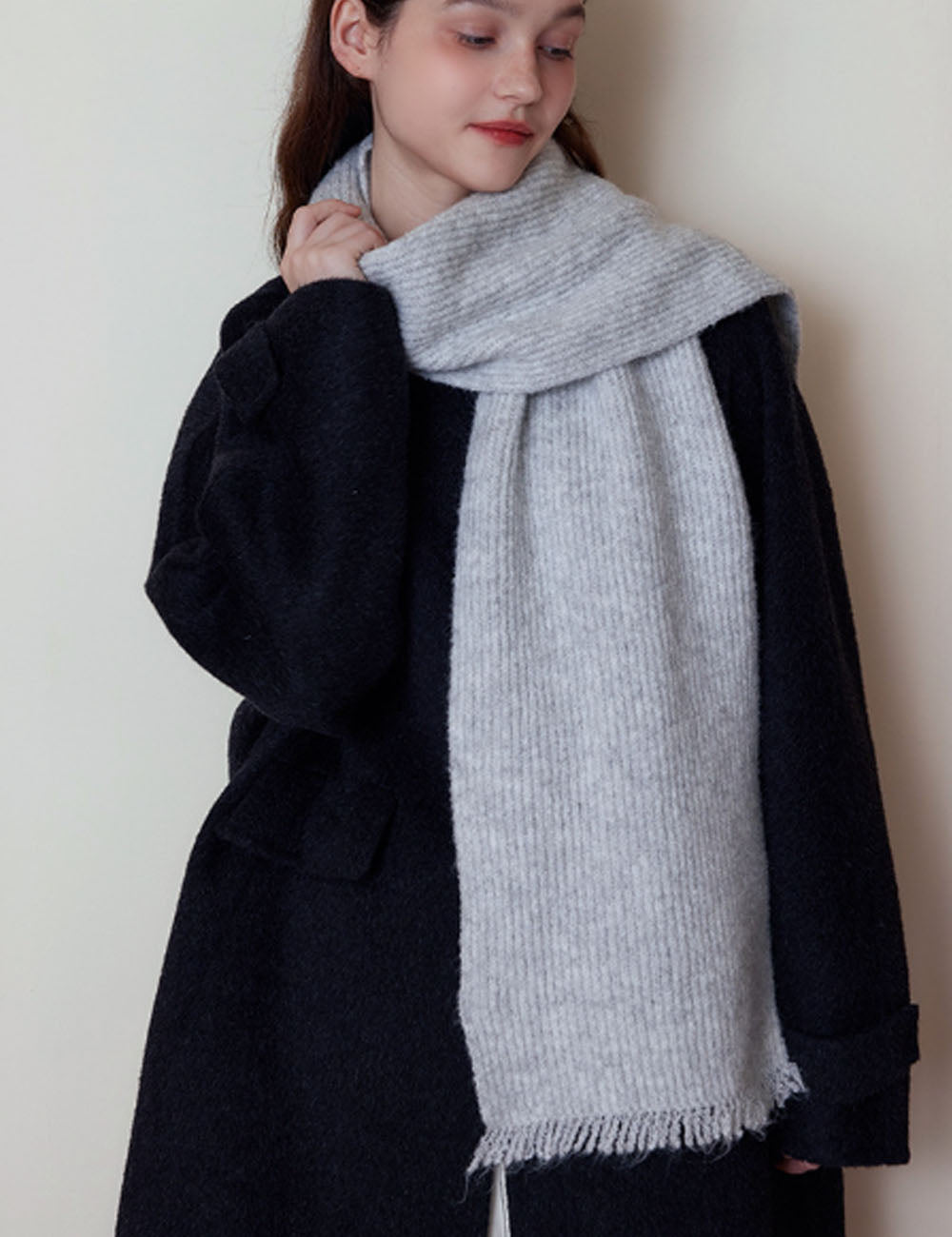Minimalist Solid Color Knit Scarf 6W6NSW295