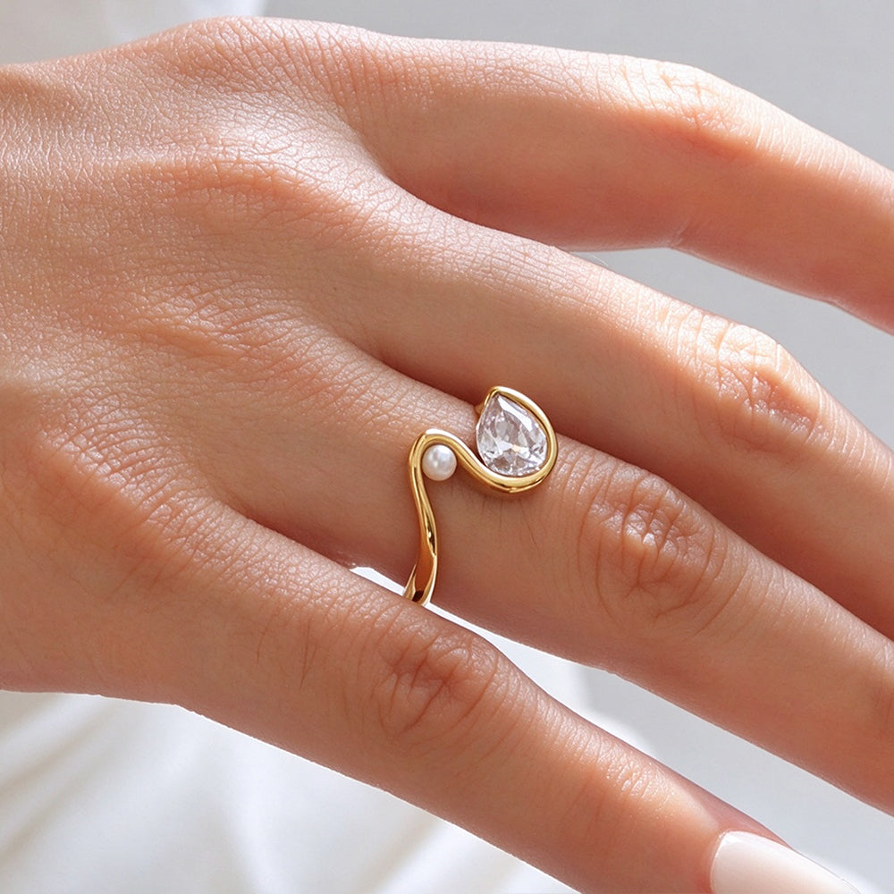 Swan Pearl Ring - DippedShop Wholesale - #3347