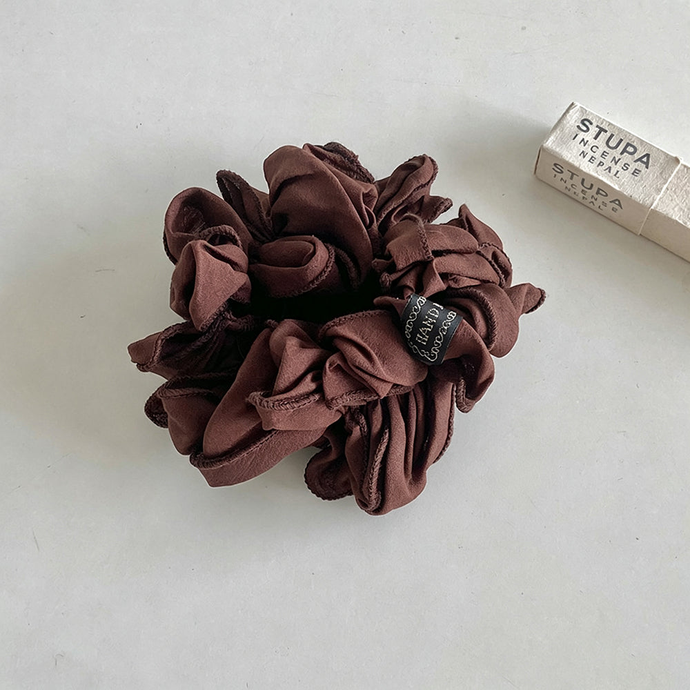 Simple Solid Color Ruffled Elastic Scrunchies 6W6HSR481