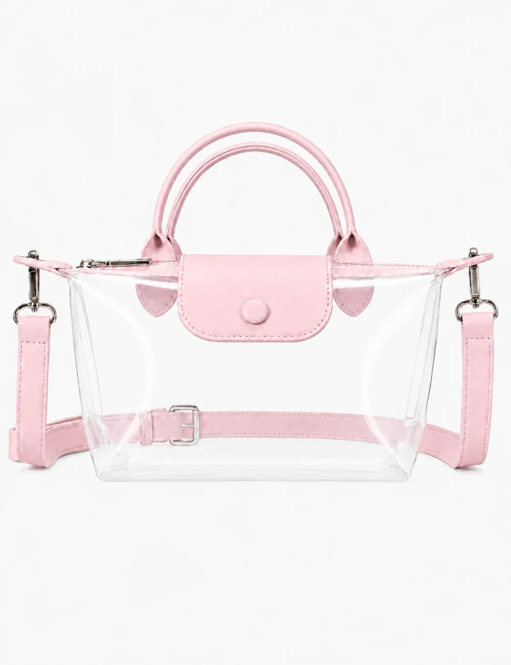 Simple Double Handle Clear Crossbody Bag MK2PLC6W10BBG374