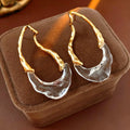 Chunky Gold Plated Teardrop Statement Stud Earrings 6W6JER768