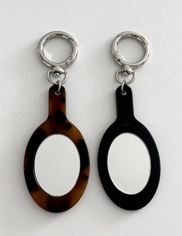 Cute Acetate Tortoise Leopard Mini Mirror Keychain 6W10BBC865