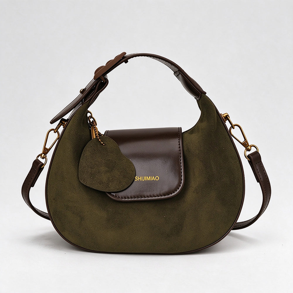 Retro Leather Trim Half Moon - DippedShop Wholesale - #2355