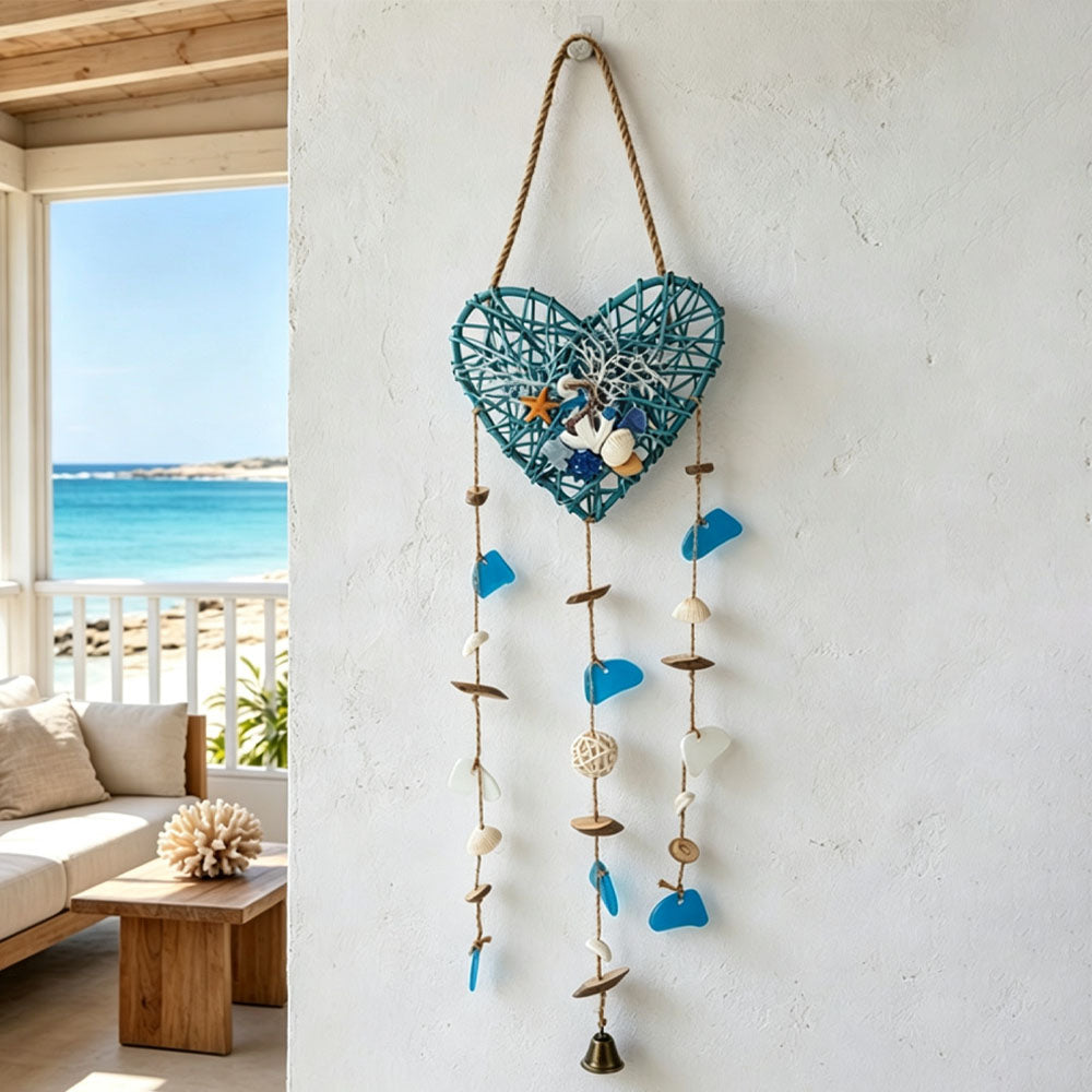 Handmade Crochet Rattan Fish Hanging Wind Chime 6H7HLS218