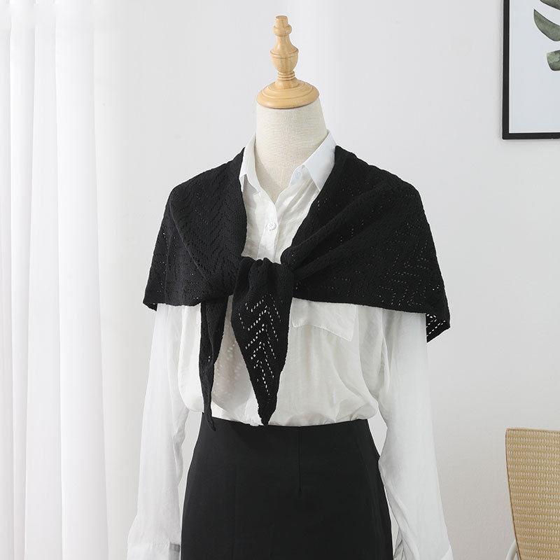 Fashion Hollow Out Knit Triangle Shawl Wrap 6W6NSC47