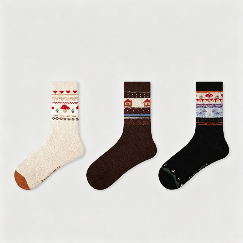Winter Thick Warm Fleece Soft Crew Socks 6W8FSO776