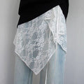 Elegant Asymmetrical Lace Tie-Waist Hip Scarf 6W1SL42
