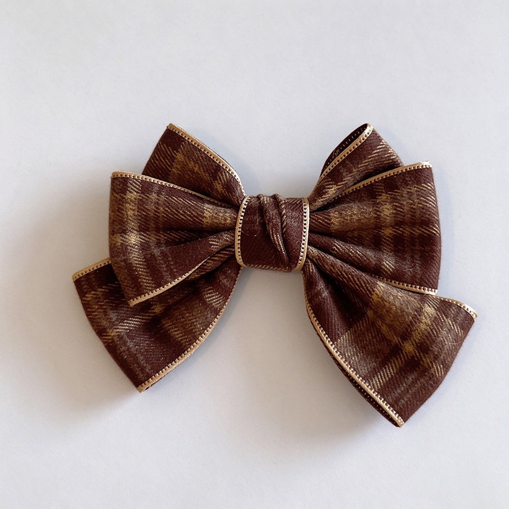Plaid Bow Hair Clip - DippedShop Wholesale - #5363