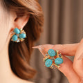 Trendy Gold Plated Rhinestone Resin Necklace 6W6JNC955