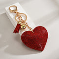 Rhinestone Heart Tassel Bag Charm - DippedShop Wholesale - #3731