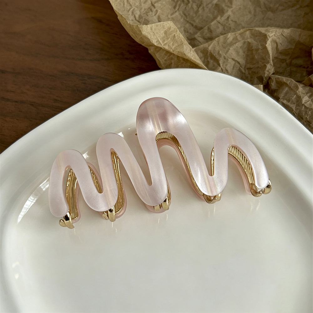 Elegant Tortoise Shell Wavy Acetate Hair Claw 6W6HCP1642