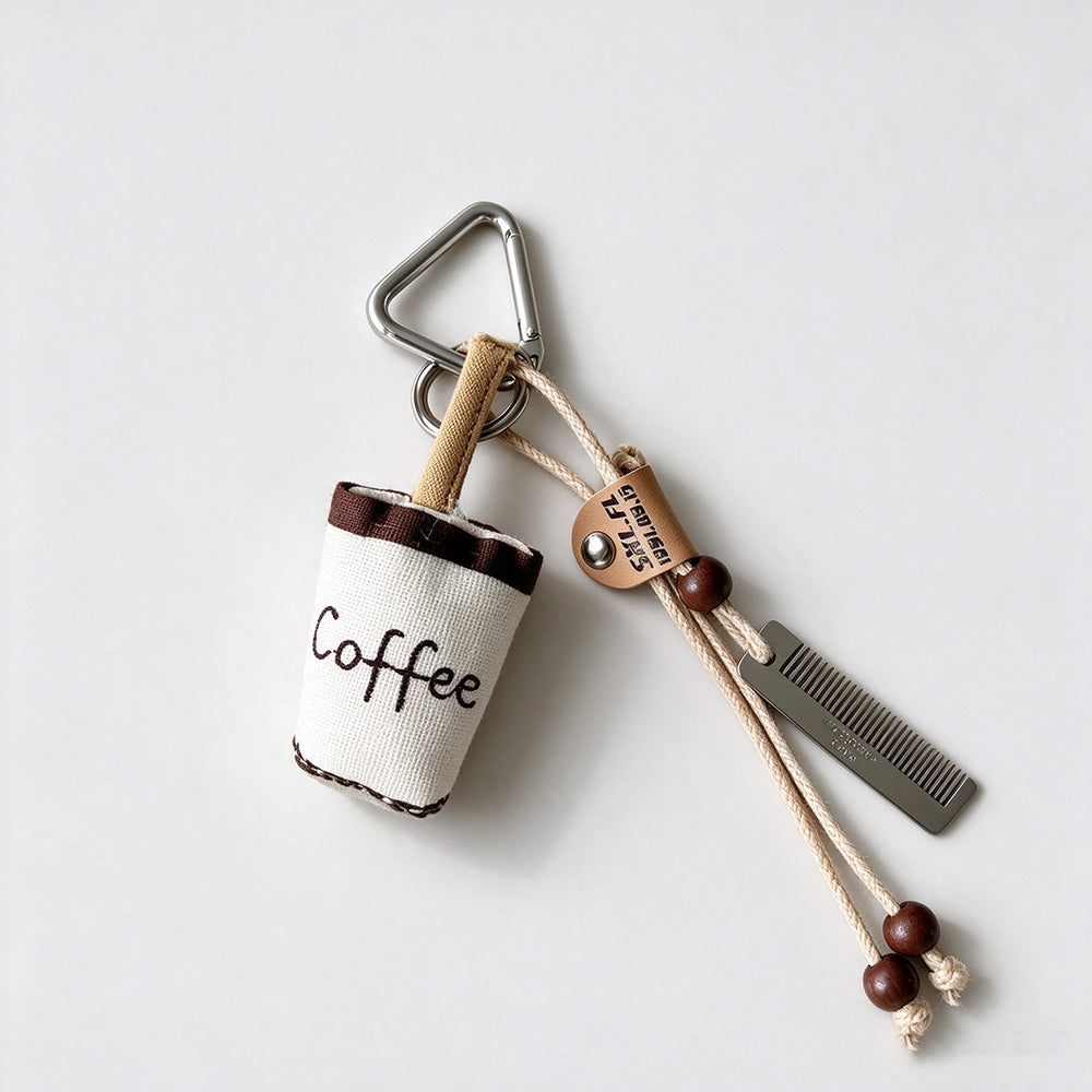 Coffee Cup Plush Bag Charm - DippedShop Wholesale - #9459
