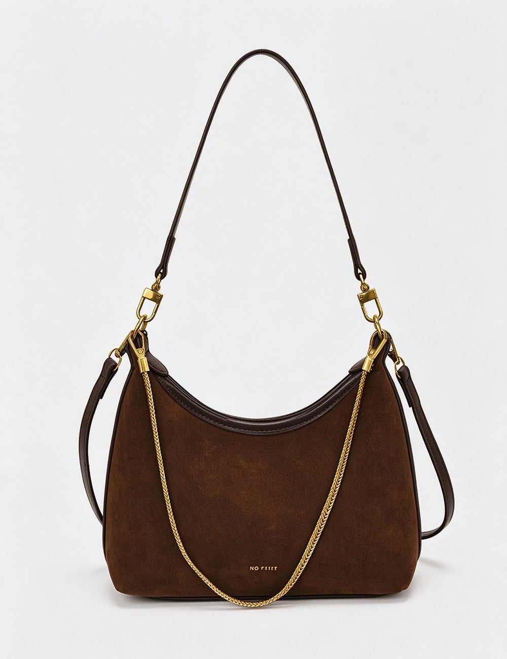Retro Gold Chain Accent Hobo Crossbody Bag 6W10BBG2506