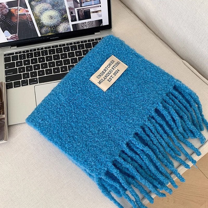 Warm Solid Color Tassel Wool Scarf 6W6NSW259