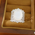 Vintage Oval Resin Hollow Out Wide Open Ring 6W6JRG381
