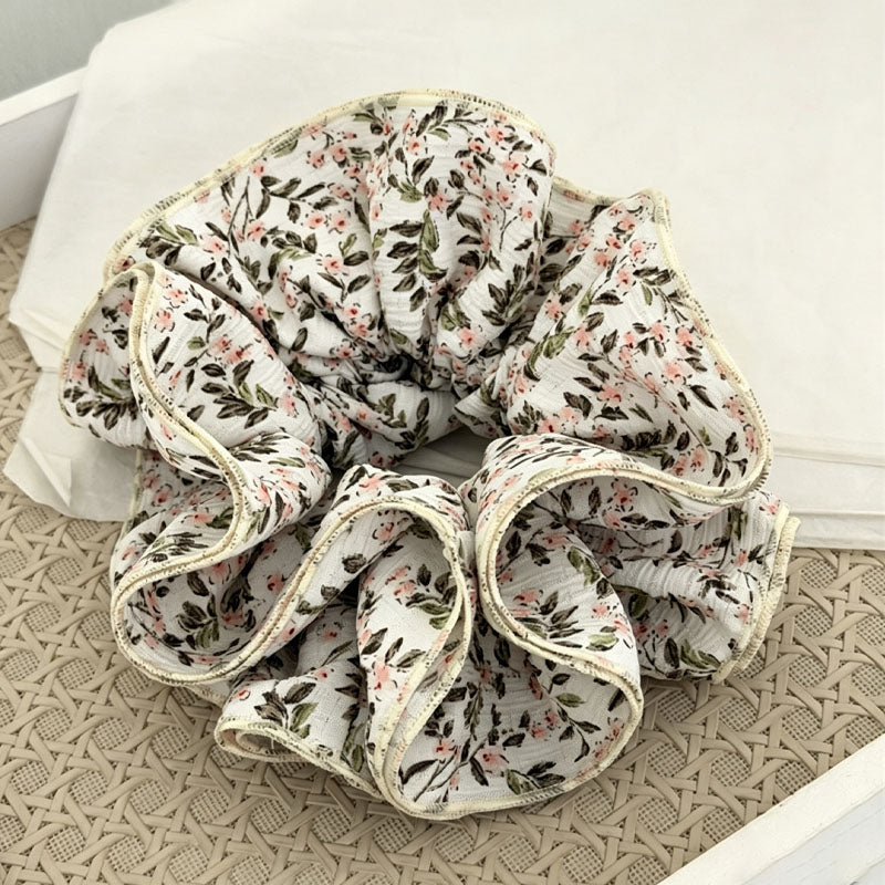 Sweet Floral Print Ruffled Hair Scrunchies 6W6HSR358