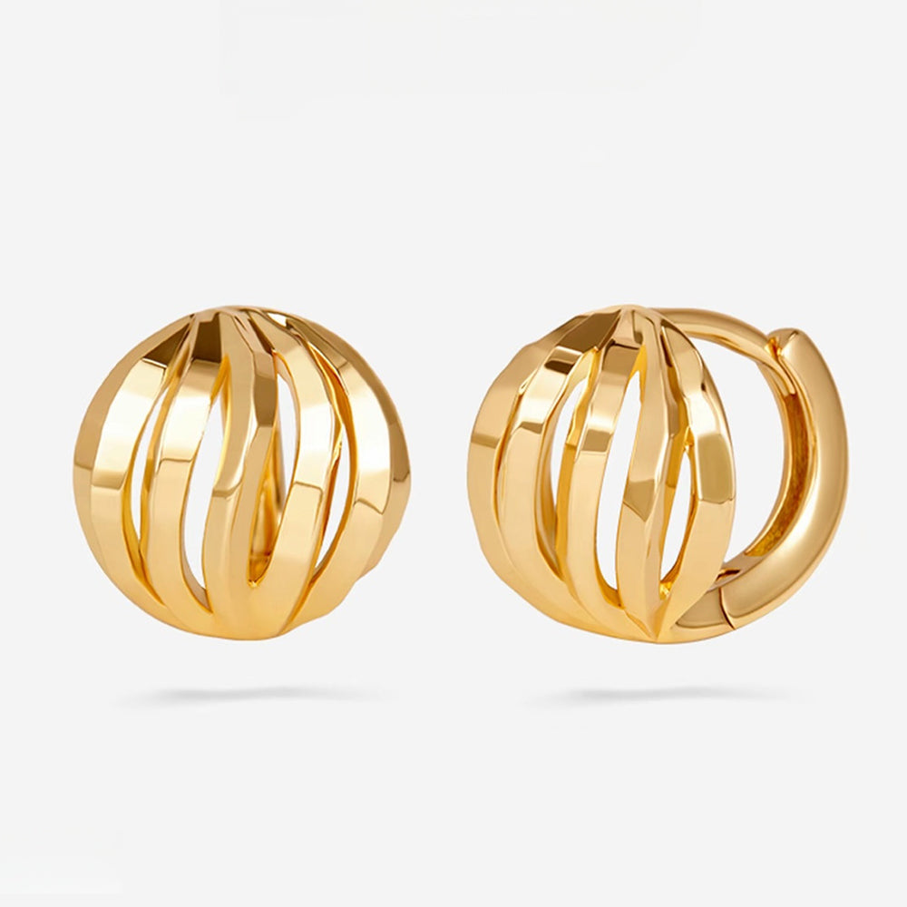 Hollow Ball Hoop Earrings - DippedShop Wholesale - #2259