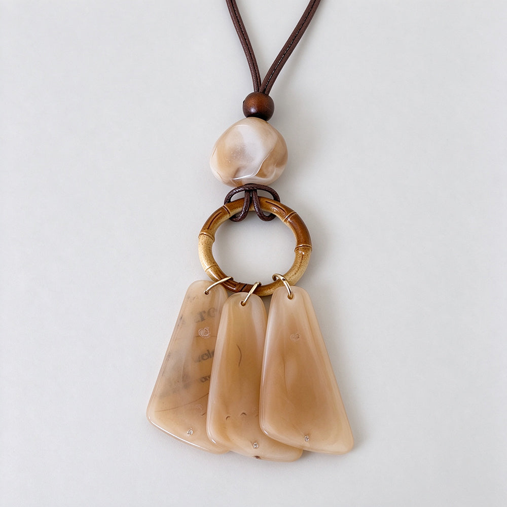 Irregular Resin Pendant Necklace - DippedShop Wholesale - #3731