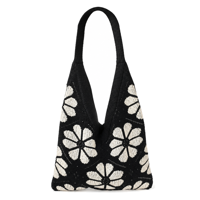 Fresh Color Block Flower Knitted Tote Hnadbag 6W10BBG1789