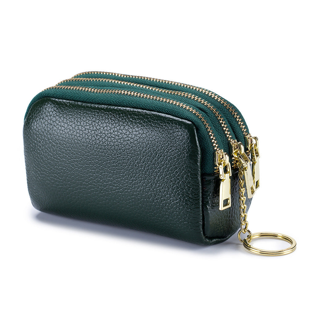 Cute Double Zipper Mini Leather Coin Purse 6W10BWB302