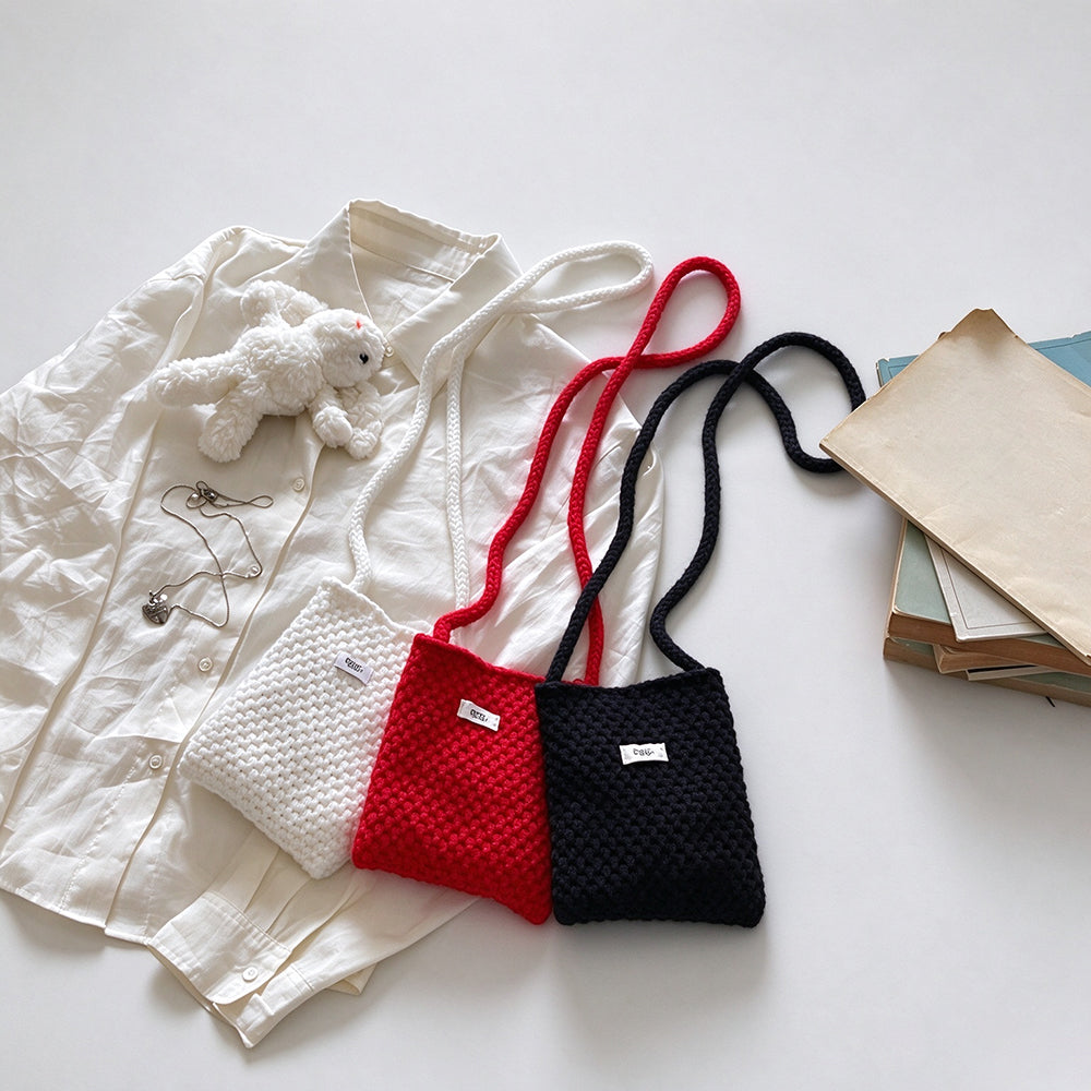 Cute Solid Color Knit Phone - DippedShop Wholesale - #0915