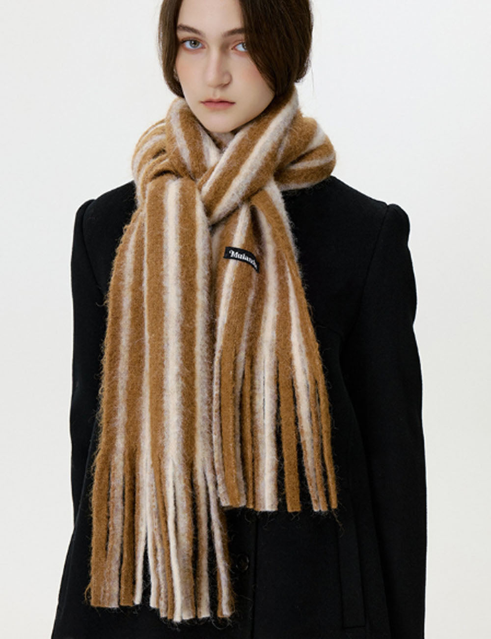 Stylish Color Block Striped Tassel Scarf 6W6NSW294