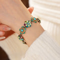Fresh Gold Plated Enamel Floral Choker Necklace 6W6JNC922