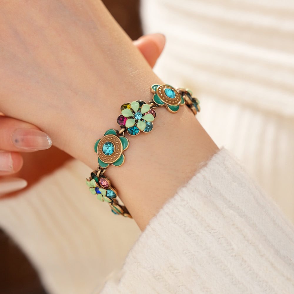 Fresh Gold Plated Enamel Floral Choker Necklace 6W6JNC922
