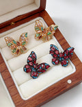 Vintage Cubic Zirconia Butterfly Stud Earrings 6W6JER734