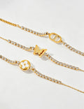 Stylish Rhinestone Four-Leaf Clover Chain Bracelet 6W6JBR518