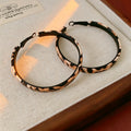 Trendy Leopard Print Circle Statement Hoop Earrongs 6W6JER758