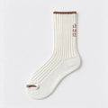 Color Block Jacquard Rib Socks - DippedShop Wholesale - #6787