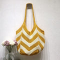 Casual Color Block Hollow Woven Tote Bag 6W10BBG1784